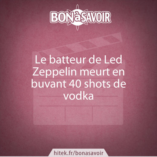 Le batteur de Led Zeppelin meurt en buvant 40 shots de vodka
